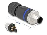 M12 Connector A-coded 8 pin male for mou