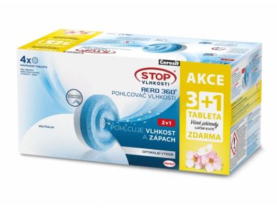 3016423 Ceresit STOP VLHKOSTI AERO 360° náhradní tablety 2v1, 3x neutrální tableta + 1x luční květy