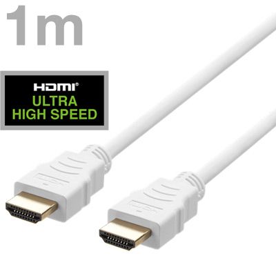 DELTACO Kabel HDMI 2.1 M/M 1m, 8K Ultra High, bílý