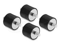 Delock - Vibration damper - M6 x 1 mm, 25 mm diameter, 20 mm height, with 2 x external thread - cerná (balení 4)