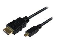 Kabel HDMI s ethernetem - HDMI s piny (male) do 19 pin micro HDMI Type D s piny (male) - 2 m - černá