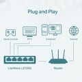 TP-Link LS1005, Switch 5-Port/100Mbps/Desk