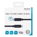 DELTACO USBC-1402M, Kabel USB-C/USB-C, 100W, 1m