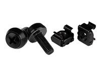 100 Pack - M6 Mounting Screws and Cage Nuts for Server Rack and Cabinet - Black (CABSCREWM62B) - Šrouby a matice pro regál - černá - pro P/N: RACK-18U-20-WALL-OA, RACK-21U-20-WALL-OA, RACK-24U-20-WALL-OA, RK12OD2, RK3236BKF