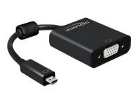 Adaptér VGA) - 19 pin micro HDMI Type D (M) do HD-15 (VGA), mini-phone stereo 3.5 mm, Micro-USB typ B (pouze napájení) (F) - 17 cm - černá