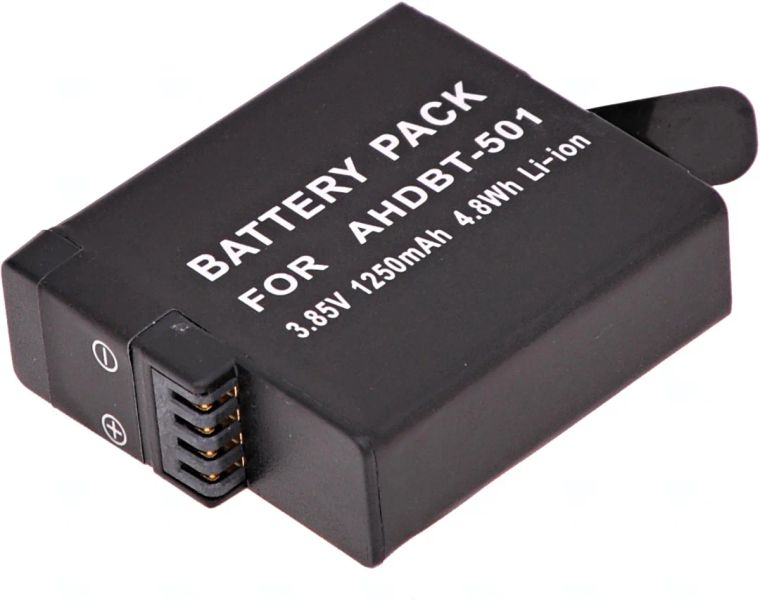 Baterie T6 Power pro GoPro Hero5, Hero6 Black, AHDBT-501, AABAT-001, 601-10197-000, 1250mAh, 4,8Wh