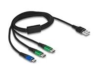 USB kabel - USB (pouze napájení) (M) do Micro-USB typ B (pouze napájení), USB-C (pouze napájení) (M) - 5 V - 3 A - 1 m - černá