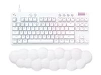 Klávesnice - bez numerické klávesnice - podsvícení - USB - AZERTY - francouzská - klávesový spínač: Linear - bílá