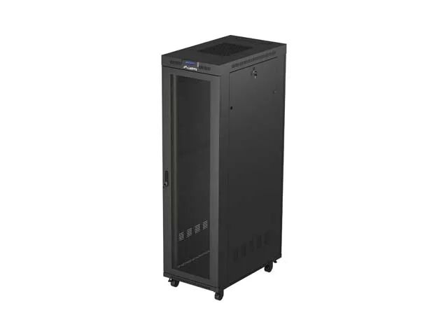 19" Volně stojící racková skříň 42u/600x1000 (flat pack) se síťovými dveřmi lcd černá lanberg V2