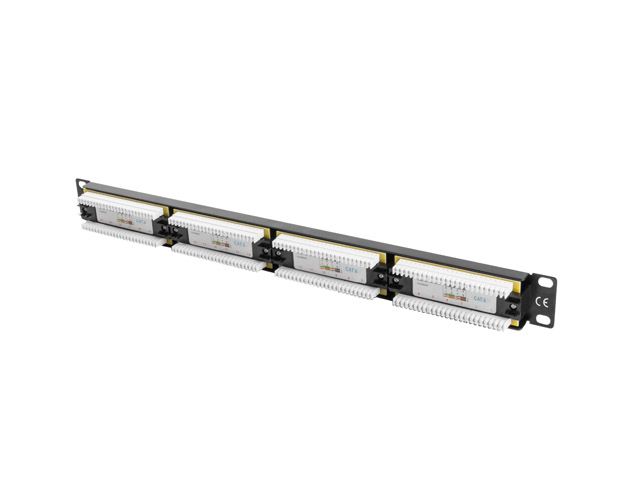 Lanberg patch panel 24 portů 1U 19" CAT.6 utp černý
