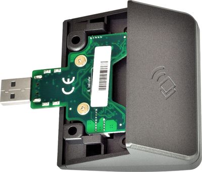 Čtečka RFID karet pro XPOS, 13.56 MHz, USB (emulace RS232), šedá