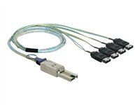Kabel SATA/SAS - 4 linky - eSATA (F) do 26 pinů 4x Shielded Mini MultiLane SAS (SFF-8088) (M) - 1 m