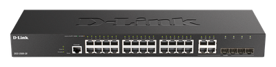 D-Link DGS-2000-28 Managed switch, 24x GbE, 4x RJ45/SFP, fanless