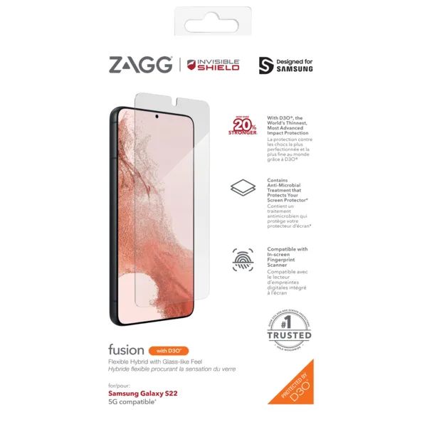 ZAGG Invisible Shield Fusion D3O hybridní sklo Samsung Galaxy S22 5G