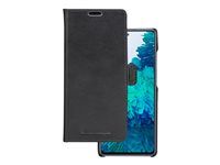 Pouzdro s klopou pro mobilní telefon - lícová useň - černá - pro Samsung Galaxy S21 FE 5G