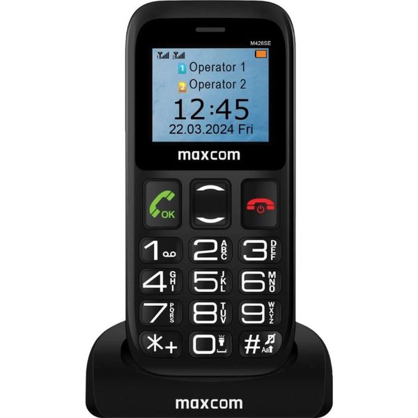 MAXCOM MM426 SE, Telefon pro seniory, černý