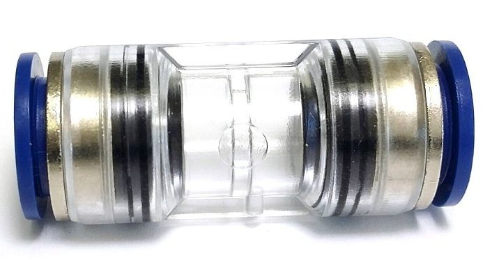 Spojka mikrotrubiček s kovovou vložkou - přímá, průhledná, prům.14/10mm vodotěsná