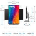 Benq PD3225U, 32W led monitor dark grey