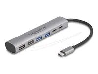 6 Port USB Hub with 4 x USB Type-A femal