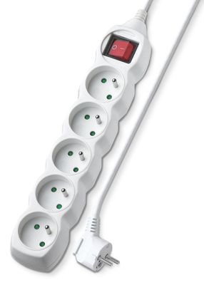 Prodlužovací kabel 5 zásuvek 2m GETI GEC52S s vypínačem