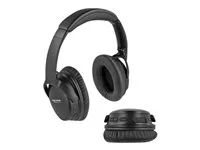 Sluchátka s mikrofonem - plná velikost - Bluetooth - bezdrátový, kabelové - 3.5 mm jack - černá