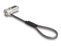 Bezpečnostní kabelový zámek - s digitálním kombinovaným zamykáním, 3 x 7 mm - stříbrná - 15.2 cm