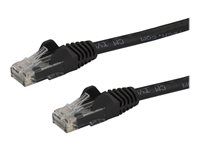 Startech 15m CAT6 Ethernet Cable, 10 Gigabit Snagless RJ45 650MHz 100W PoE Patch Cord, CAT 6 10GbE UTP Network Cable w/Strain Relief, Black, Wiring is UL Certified/TIA - Category 6 - 24AWG (N6PATC15MBK) - Patch kabel - RJ-45 (M) do RJ-45 (M) - 15 m - UTP - CAT 6 - lisovaný, provedení bez hrbolku - cerná