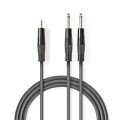 Kabel Jack 3,5mm konektor/2x Jack 6,35mm konektor 5m NEDIS COTH23200GY50