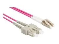 Síťový kabel - multirežim LC (M) do SC několik režimů (M) - 1 m - 3 mm - optické vlákno - duplex - 50 / 125 mikron - OM4 - neobsahuje halogen - fialová