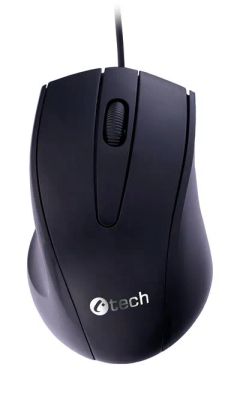 C-TECH Myš WM-07/Ergonomická/Optická/Pro praváky/1 200 DPI/Drátová USB/Černá