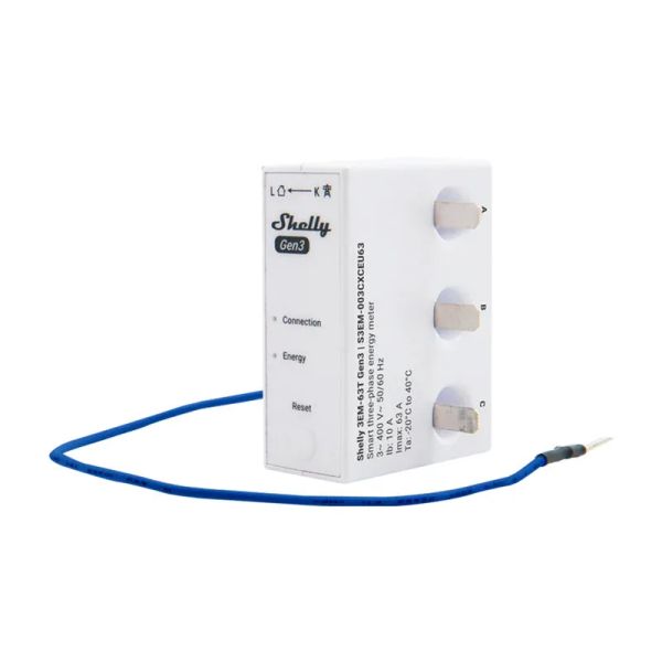 Chytrý měřič spotřeby SHELLY 3EM-63T Gen3 WiFi