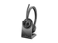 Voyager 4300 UC series - náhlavní souprava - náhlavní - Bluetooth - bezdrátový, kabelové - USB-C - černá - certifikováno pro Microsoft Teams, certifikováno pro Zoom