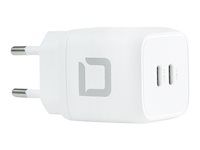 Síťový adaptér - 45 watt - 2.5 A - PD 3.0 - 2 výstupní konektory (USB-C) - bílá