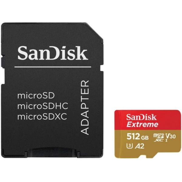 SanDisk Extreme SDXC 512GB 190MB/s V30 + adaptér