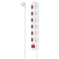 HAMA Přepěťová ochrana XL, 6x Schuko, 1,4 m, bílá