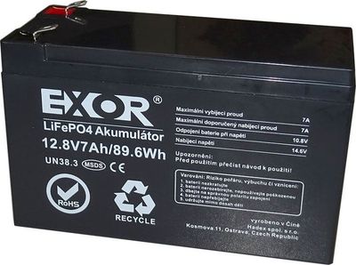 LiFePO4 12,8V 7Ah baterie EXOR LFP R925