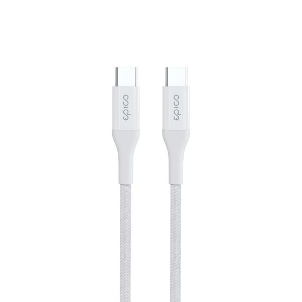 Epico Braided PD Cable 1,2m USB-C to USB-C - bílá