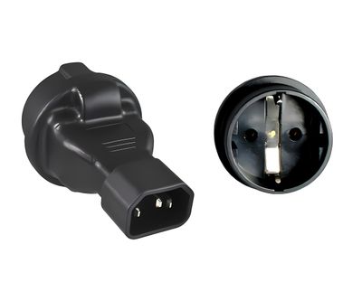 PremiumCord Adaptér IEC C14 M - SCHUKO CEE 7/3 F