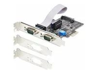 Startech 2-Port Serial PCIe Card, Dual-Port PCI Express to RS232/RS422/RS485 (DB9) Serial Card, Low-Profile Brackets Incl., 16C1050 UART, TAA-Compliant, Windows/Linux, TAA Compliant - Level-4 ESD Protection (2S232422485-PC-CARD) - Sériový adaptér - PCI Express x1 nízký profil - RS-232 x 2 - cerná - kompatibilní s TAA
