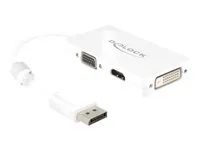 Adaptér DisplayPort - DisplayPort (M) do HD-15 (VGA), HDMI, DisplayPort (F) - 16 cm - bílá