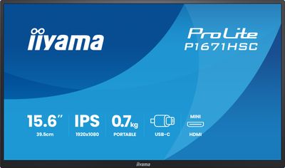 iiyama ProLite/P1671HSC-B1/15,6"/IPS/FHD/60Hz/3ms/Černá/3R