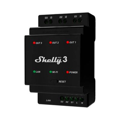 Relé na DIN lištu SHELLY PRO 3 Wi-Fi