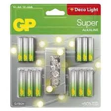 B0164MC GP alkalická baterie SUPER AA 12 + AAA 12 + LED řetěz BL