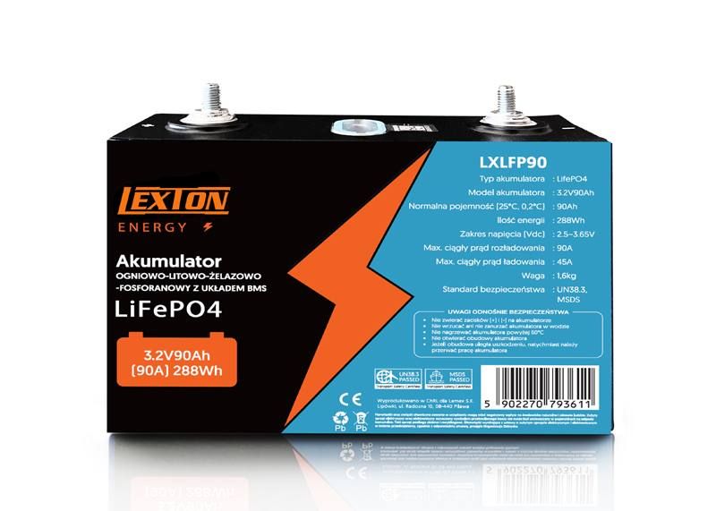 Baterie LiFePO4 LEXTON 3,2V/ 90Ah 288Wh
