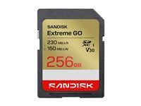 SanDisk Extreme Go - Pametová karta flash - 256 GB - Video Class V30 / UHS-I U3 - SDXC UHS-I