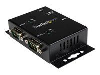2 Port - Wall Mount - Din Rail Clips - Industrial - COM Port Retention - FTDI - DB9 (ICUSB2322I) - Sériový adaptér - USB 2.0 - RS-232 x 2 - černá