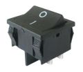 Přepínač kolébkový 2pol./4pin ON-OFF 250 V/6 A černý