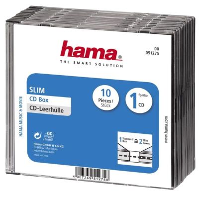 HAMA SLIM Box na 1x CD/DVD/BR 5mm plast, 10ks