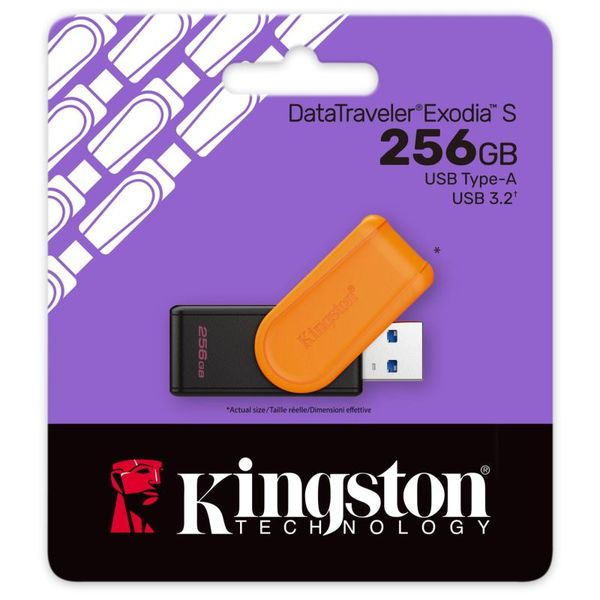 KINGSTON DataTraveler EXODIA S, 256GB, černá/oranžová