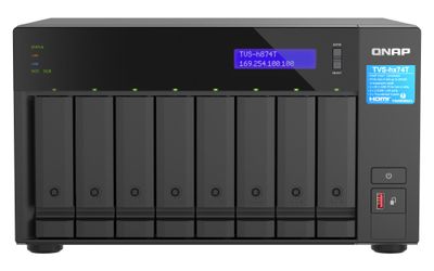 QNAP TVS-h874T-i9-64G (16core, ZFS, 64GB RAM, 8x SATA, 2x M.2 NVMe, 2x 2,5GbE, 2x Thunderbolt 4)